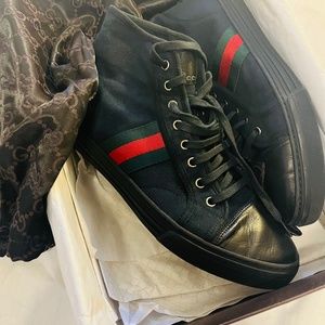 Men’s Gucci Hightop Canvas Sneakers (authentic)
